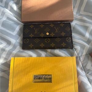 Louis Vuitton Black and Gold Monogram Wallet